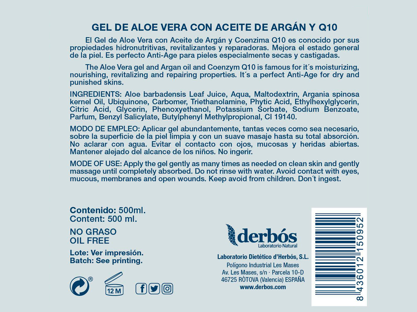 Gel Aloe Vera con Argán