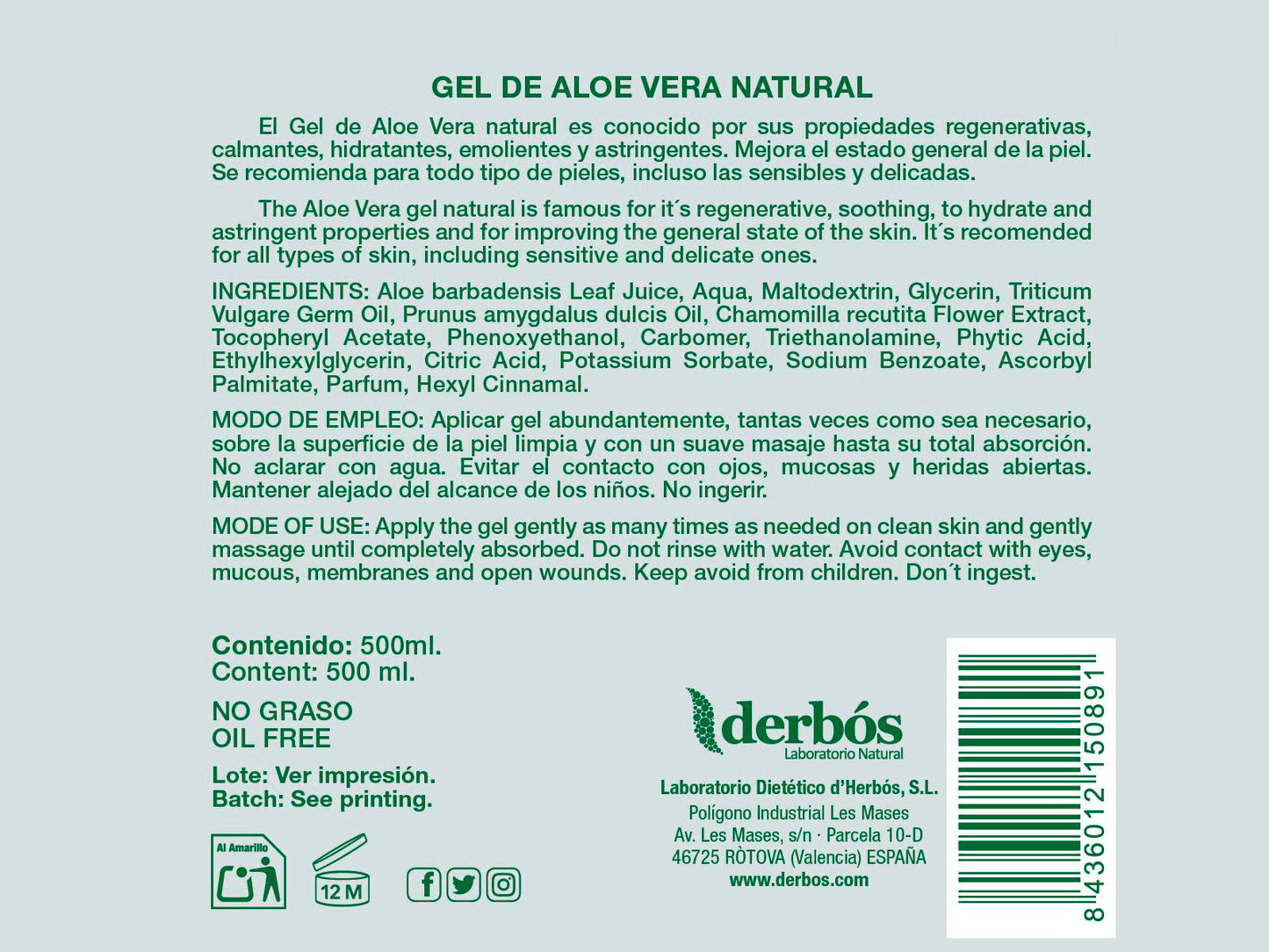 Gel Aloe Vera 100% Natural