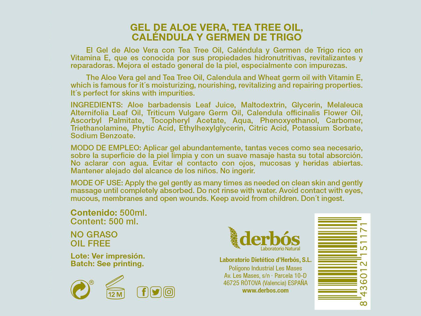 Gel Aloe Vera y Arbol de Té