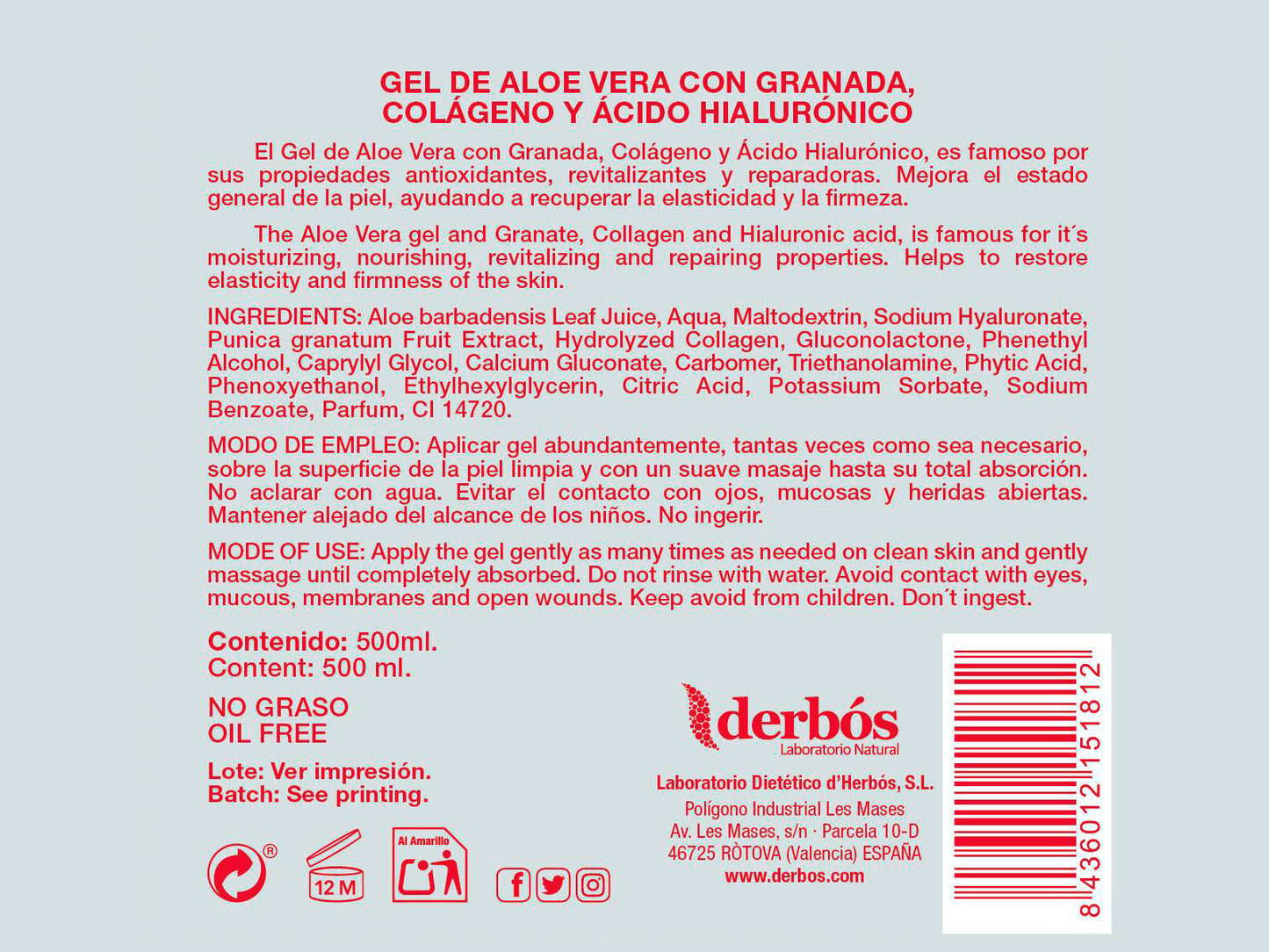 Gel Aloe Vera Granada